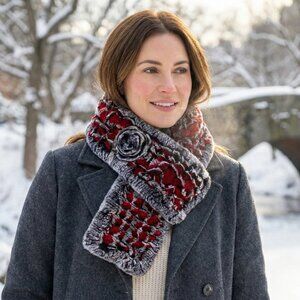 Imported Volare New York Real Rabbit Fur Scarf.